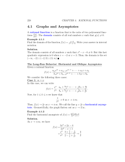 4.1 Graphs and Asymptotes