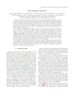 Joule heating in nanowires - University of Southampton