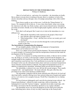 REFLECTIONS ON THE INTERURBAN ERA