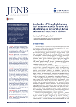 Application of &ldquo;living high-training low&rdquo; enhances cardiac function