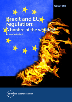 Brexit and EU regulation - Centre for European Reform