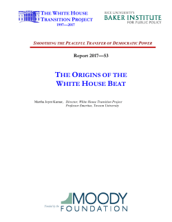 Origins of the White House Beat - White House Transition Project