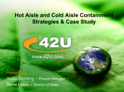 Hot Aisle / Cold Aisle Containment Strategies Webinar