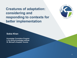 Creatures of Adaptation