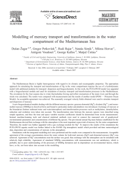 Modelling of mercury transport and transformations in the