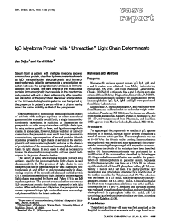IgD Myeloma Proteinwith &ldquo;Unreactive