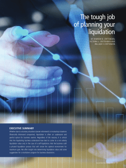 The tough job of planning your liquidation
