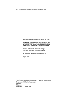 AREAS OF CONSERVATION INTEREST Report to Scottish Natural