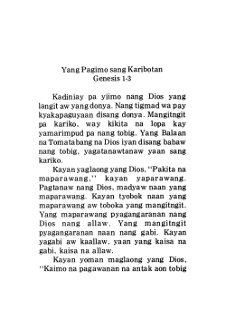 Mansaka Genesis Translation