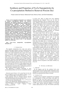 Synthesis and Properties of Fe3O4 Nanoparticles by Co