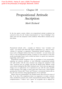Propositional Attitude Ascription