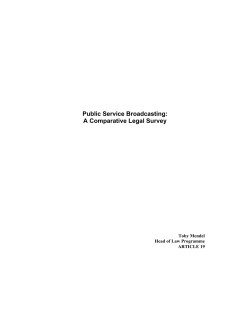 Public Service Broadcasting: A Comparative Legal Survey