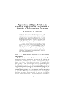 Applications of Sigma Notation in Counting and Evaluating the