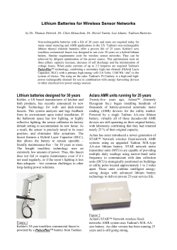 Lithium Batteries for Wireless Sensor Networks (link to pdf)