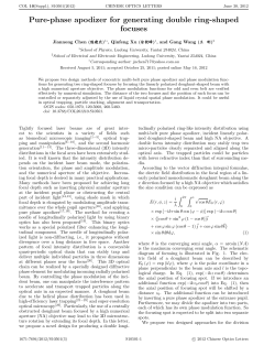 Pure-phase apodizer for generating double ring