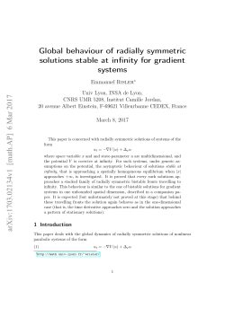 Global behaviour of radially symmetric solutions