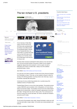 The ten richest US presidents