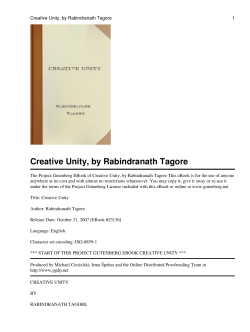 Creative Unity By Rabindranath Tagore