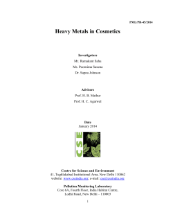 Heavy Metals in Cosmetics - Centre for Science and Environment
