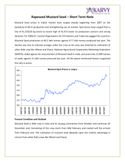 Rapeseed Mustard Seed &ndash; Short Term Note