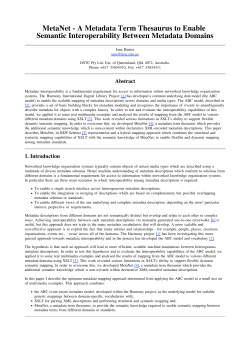 MetaNet - A Metadata Term Thesaurus to Enable Semantic