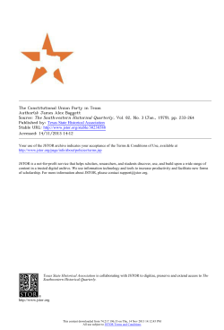 The Constitutional Union Party in Texas