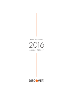 Discover Financial Services 2016 Annual Report