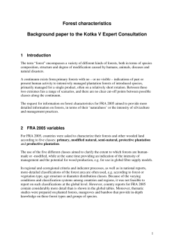 Forest characteristics - Food and Agriculture Organization of the