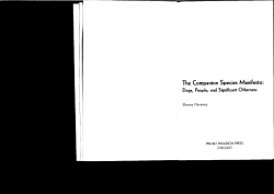 The Companion Species Manifesto