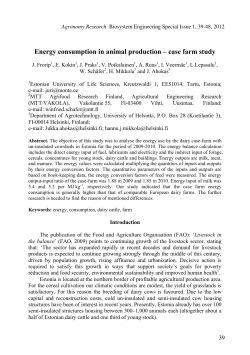 Energy consumption in animal production &ndash; case farm study