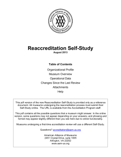 Reaccreditation Self-Study - The American Alliance of Museums