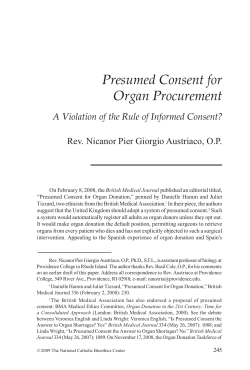 Presumed Consent for Organ Procurement