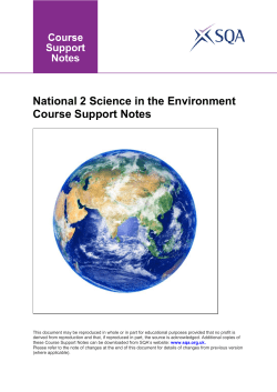 National 2 Science in the Environment Course Support Notes