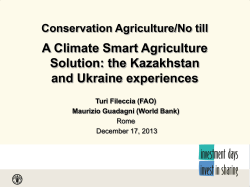 Kazakhstan`s experience - Food and Agriculture Organization of the