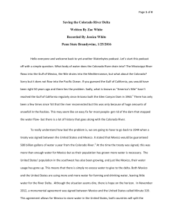 Saving the Colorado River Delta Written By Zac White Recorded By