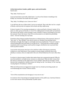 At the intersection: Gender, public space, and social media Sarah