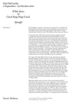 Press Release - Xavier Hufkens