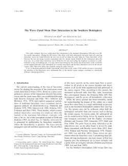The Wave&ndash;Zonal Mean Flow Interaction in the Southern Hemisphere