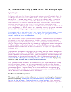 So you want to learn to fly RC