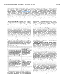 MARS EXPLORATION SCIENCE IN 2050. B. L. Ehlmann1,2 S.S.