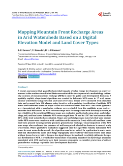 Mapping Mountain Front Recharge Areas in Arid Watersheds Based