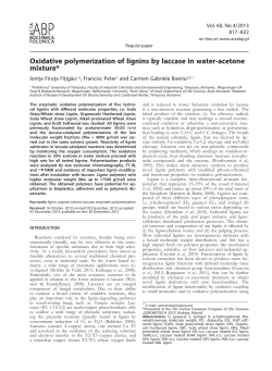 Oxidative polymerization of lignins by laccase in water