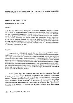 NOAH WEBSTER`S THEORY OF LINGUISTIC NATIONALISM