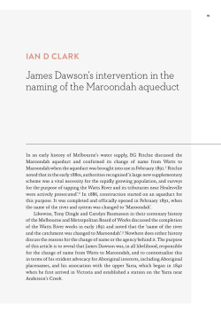 Ian D Clark &ndash; James Dawson`s intervention in the naming of the