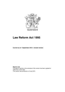 Law Reform Act 1995 - Queensland Legislation
