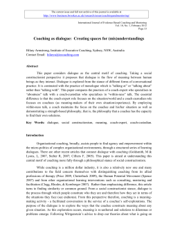 Coaching as dialogue: Creating spaces for (mis)understandings