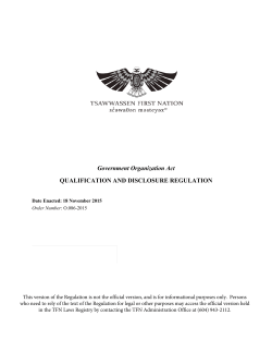 Qualification and Disclosure Regulation
