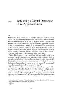 Defending a Capital Defendant in an Aggravated Case
