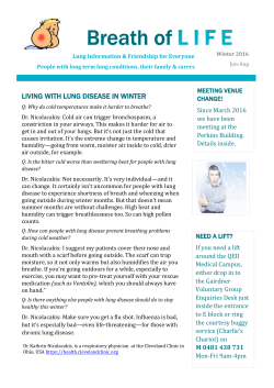 LIVING WITH LUNG DISEASE IN WINTER