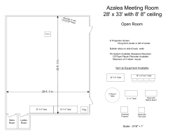 Azalea Meeting Room 28` x 33` with 8` 8" ceiling